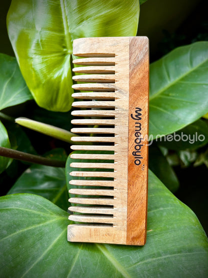 Wide Tooth | Shampoo & Detangling Comb| Neem Wood