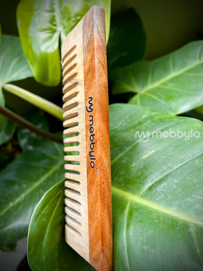 Wide Tooth | Shampoo & Detangling Comb| Neem Wood