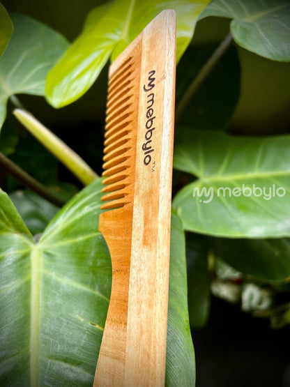 Detangling Comb with Handle | Neem wood