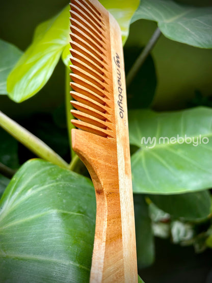 Detangling Comb with Handle | Neem wood