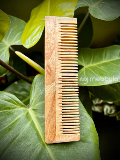 Wide and Narrow Spaced Teeth Neem wood Comb