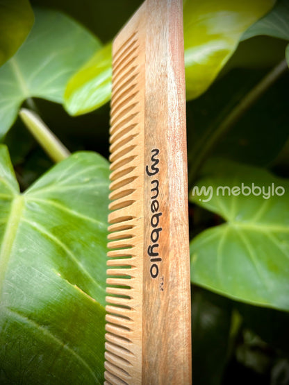 Wide and Narrow Spaced Teeth Neem wood Comb